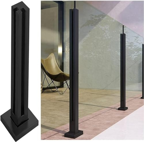 Geländerpfosten Glas Geländerpfahl Außen Edelstahl Geländer Pfosten 65cm 70cm 75cm 80cm 85cm 90cm 95cm 100cm 105cm Balustradenpfosten Balkon Flur Glasgeländerpfosten Glashalter(Color:Corner Post,Size: