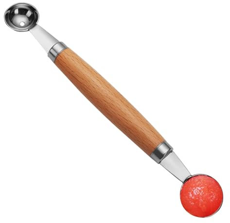Doppelseitig Aushöhllöffel, Edelstahl Eisportionierer Set, Kugelformer, Melone Melonenausstecher Kugeln, Kugelausstecher Für Wassermelonen, Rutschfester Griff, Schaufel Für Eiscremefrüchte