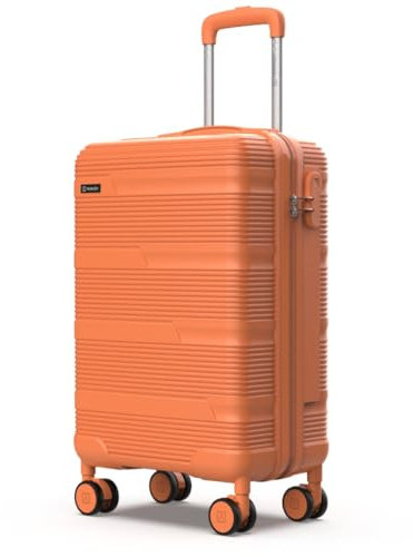 NUMADA - Maleta de Viaje Cabina 55x40x20cm (38,4L) Upfly T10 XS Apta para Ryanair con Cierre de Combinación y 4 Ruedas. Maleta de Mano Rígida Resistente, Ligera con Interior Compartimentado | Naranja