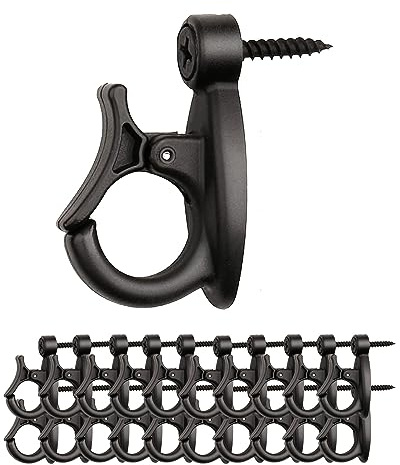 Yallmie 20 StüCk Lichterkette Haken, Q Hanger Haken Lichterkettenhaken mit Schraube Lichterkette Befestigung Wand Lichterketten Halterung zum Aufhängen von Weihnachtslichtern und Lichterketten Draht