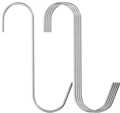 sourcing map Ganci da macellaio in acciaio inox 304 da 15,2 cm, a forma di S, ganci per la lavorazione della carne, per appendere affumicare, grigliare, grigliare, barbecue a costine di manzo (carico