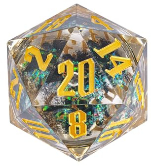 Cusdie Große D20-Würfel, 55 mm mit scharfen Kanten, D&D-20-seitiger Würfel | Handgefertigter DND Giant D20 für Dungeons and Dragons, Tischspiele
