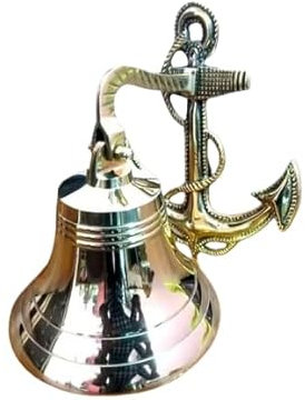 Campana náutica de latón para colgar en la pared, 6 pulgadas, ancla de latón, decoración de barco, inauguración de la casa y regalos personalizados