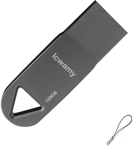 lcwamy 128GB Flash Drive USB2.0 USB Drive 128GB USB Stick Pen Drive Black Mini USB Flash Drive