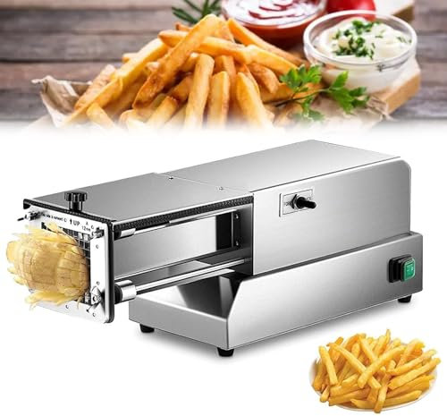 QUSYZD Elektrischer Pommes-Frites-Schneider, Automatische Pommes-Frites-Maschine, Elektrische Kartoffelklingen aus Edelstahl, Perfekt zum Schneiden von Kartoffeln, Karotten, Zucchini,