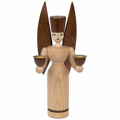 Seiffener Volkskunst Schalling | Lichterfiguren Erzgebirgsfiguren | Erzgebirgskunst Weihnachtsfiguren | Engel lasiert 21 cm