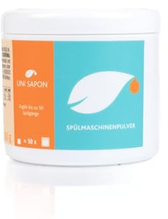 Uni Sapon Spülmaschinenpulver | Ökologisch & hochwirksam | 100% frei von Petrochemie & Mikroplastik | 500 g oder 3 kg | Vegan & ohne Duftstoffe | Bis zu 50 Spülgänge, Größe:500 g