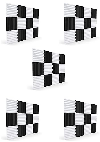 Janasiba Lot de 60 plaques de mousse acoustique, isolation phonique, pour jeux de plafond de studio, 2,5 x 30 x 30 cm