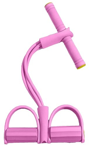 Bandas de resistencia para fitness con pedal de 4 tubos, extractor de tobillo, cuerda elástica para sentarse y tirar con pedal de pie, equipo de fitness de resistencia elástica para yoga, estiramiento