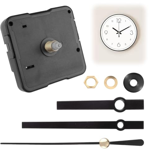 Mechanisches Wanduhr-Set, Geräuschloses Uhrwerk, batteriebetrieben, komplettes Uhrwerk mit Zeigern, für DIY-Projekte, Reparatur antiker Uhren, Dekoration für Zuhause und Büro (Schwarz)