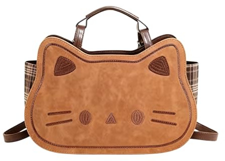 Bolso de hombro de cuero | Mochila de gatito | Bolso de mano de gran capacidad | para mujeres, niñas, damas, mamá, trabajo, compras, viajes, escuela, universidad, reuniones y