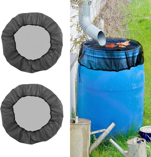 2 Pièces 110cm Réglable Filet pour Tonneau de Pluie, Filet Récupérateur Eau Net avec Cordon, Couvercle de Filtre de Seau de Collecte d'eau pour la Pluie de Jardin Empêcher (2 Pièces 110cm)