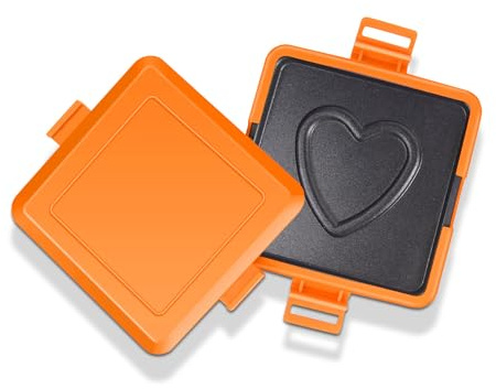 Respicefinem Microwave Toaster Silicone Metal Grill Tray Heart Pattern For Breakfast Cooking Yellow (Orange)