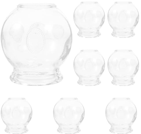 HIAKDOFT Lot de 8 Ventouses en Verre Épaissi pour Ventouses de Relaxation Musculaire Taille 2 Usage Maison pour Massage du Dos et Corps