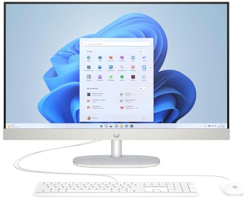 HP 27-CR0051na All-in-One Desktop PC | AMD Ryzen 7 7730U | 16GB RAM | 1TB SSD | 27 Full HD IPS Display | Windows 11 Home | Wi-Fi | HDMI | White