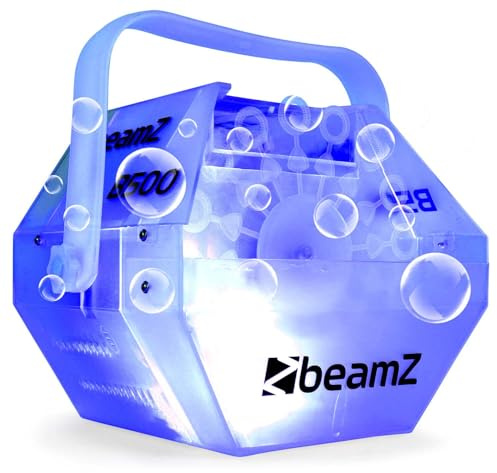 Beamz B500LED – Automatisk såpbubbelmaskin med LED-bröllop, tvålbubblor, maskin med lysdioder, 9 000 bubblor per minut, 25 watt, bubbelmaskin, tvålbubbelmaskin, barn, effektmaskin