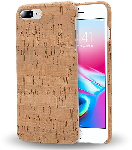 NALIA Coque en Liège Compatible avec iPhone 8 Plus / 7 Plus, Fine Aspect Bois Hard-Case Cover Housse Protection Premium Etui, Slim Telephone Bumper Mince Rigide Facile, Designs:Light Cork