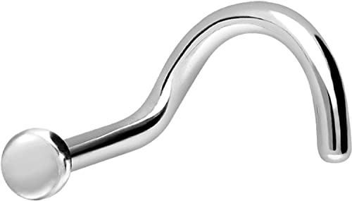 PIERCINGLINE Nasenpiercing Chirurgenstahl Platte Spiral Nasenstecker Piercing Stecker Silberfarben