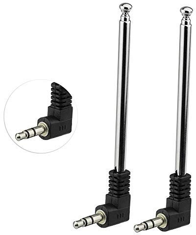 Bingfu Telescopic FM Antenna (2-Pack) with 3.5mm Connector Compatible with Mobile Cell Phone FM Radio Bose Wave Music System Indoor Radio Bluetooth Stereo Receiver AV Audio Vedio Home Theater Receiver