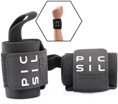 PICSIL Elastische Handgelenkbandagen mit Daumenschlaufe – Handgelenkstütze für Cross Training, Fitnessstudio und Gewichtheben (Einheitsgröße)