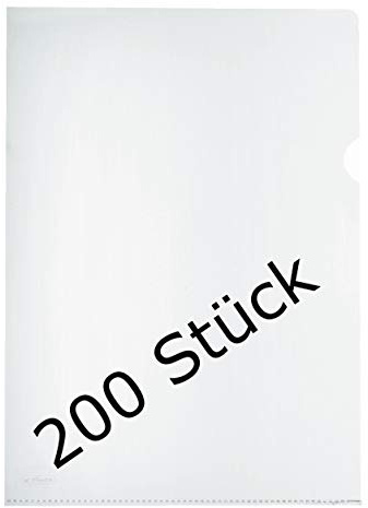 Herlitz 10843746 Aktenhülle A4 Standard, PP, 0,11 mm, transparent glasklar 100er Packung (A4, glasklar, 2)
