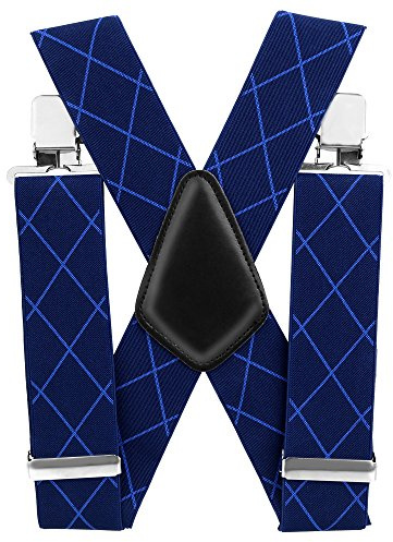 Aulola® Mens X Shape Braces Adjustable and Elastic Suspenders with A Very Strong Clips (Style G -5CM) (AL-V-23)