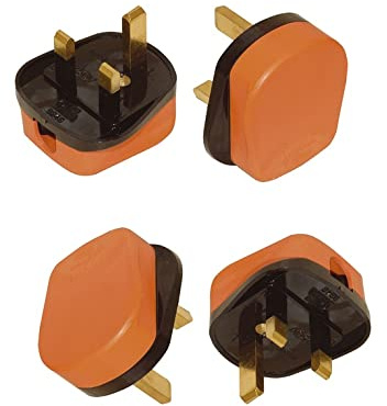Mr. Gadget Solutions Pack of 4 UK 3 Pin 13A Fused Rubberized High Impact Heavy Duty Plugs