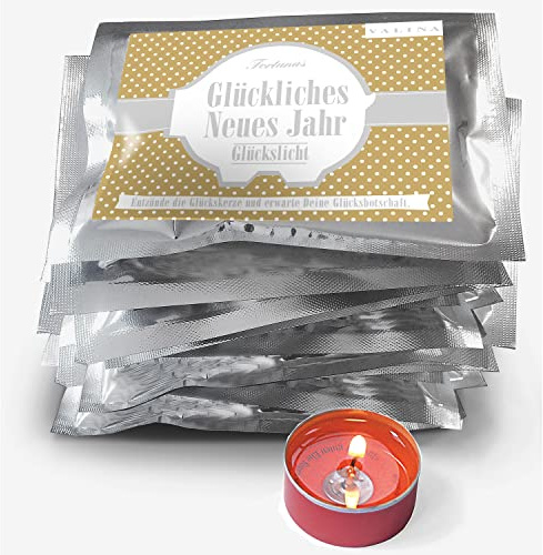 Fortunas Glückslicht | Dots | Gold | Glückliches neues Jahr | Edler Golddruck mit fröhlichen Punkten | 10er Pack