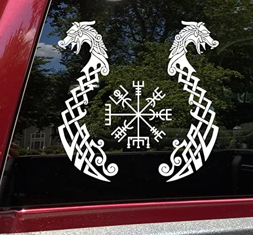 myrockshirt Drachen Wikinger Drachenboot Kompass Viking Aufkleber Sticker Autoaufkleber Größe & Farbe wählbar