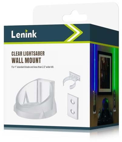 Lenink K3463A02 Clear Lightsaber Wall Mount Compatible with Galaxy's Edge Lightsabers, Dark Revan Lightsabers, Darth Vader Sabers and Most Lightsabers