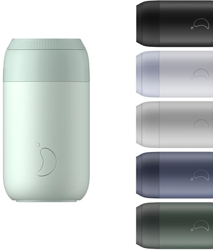 Chilly's Series 2 Coffee Cup - Tight Seal, No Sweating - BPA-Free Stainless Steel - Reusable - Double Walled, Vacuum Insulated - Lichen Green, 340ml