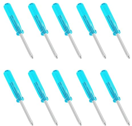 FOCMKEAS 10 Pcs Mini Phillips Screwdriver, 2mm Cross Head, 45mm, Blue