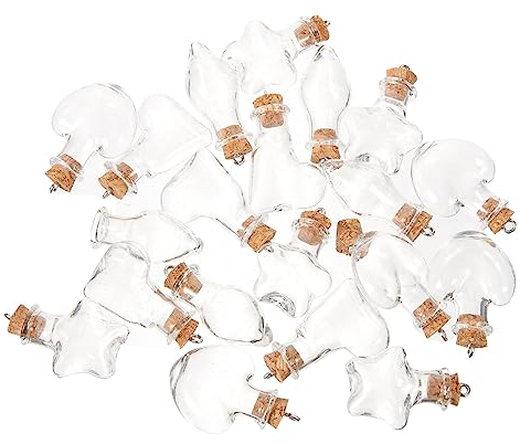 CHILDWEET Kleiner Glasflaschen mit Korken 20 Stück Transparent Selbstgemacht Schmuckfläschchen Aufbewahrungsflaschen Wunschflasche Glasbehälter Klein Deko Anhänger für Basteln Hochzeit Party