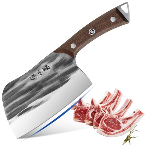 ZHANG XIAO QUAN Heavy Duty Butcher Knife, 40Cr13 Stainless Steel Chinese Cleaver Knife for Cutting Bones