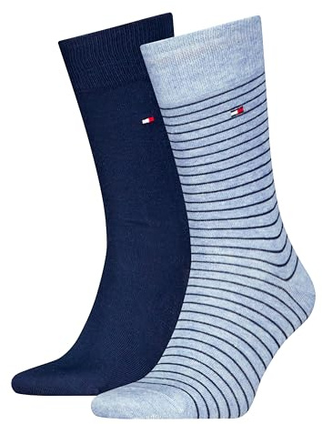 8719965009202 TH MEN SMALL STRIPE SOCK 2P, Ljusblå melerad, 39-42 EU