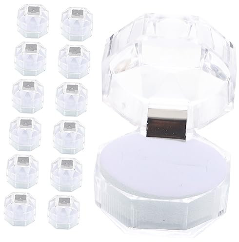 SAFIGLE 20 Stücke Klare Ringboxen Transparente Ringaufbewahrungsbox Für Verlobungsringe Hochzeit Schmuck Präsentation Mit Deckel Kratzschutz Platzsparend