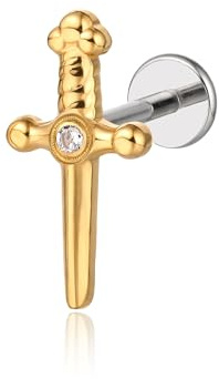 limerencia 18G Titan Labret Stecker, Hypoallergenes Lippenpiercing Ohrstecker mit flacher Rückseite und Innengewinde für Tragus Bioflex Helix, Conch Knorpel Nase 6 mm 8 mm 10 mm
