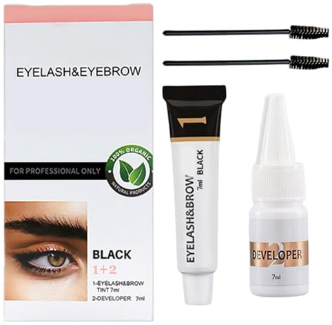 Eyebrow Tint Kit,Eyelash & Eyebrow Kit, Black Eyebrow Dye And Eyelash Tint, Fast & Easy Brow Dye Starter Kit, Natural Eye Brow Tint Kits,Waterproof Eyebrow Dye,Long Lasting Eyebrow Tint Kit