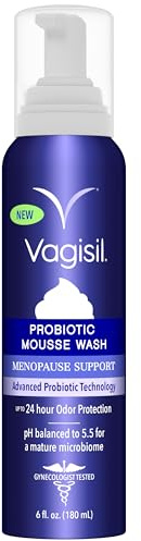Vagisil Menopause Probiotic Mousse Wash, 24 Hour Odour Protection, 180ml | Soothing velvety wash that provides up to 24 hour odour protection. Maintain an optimal ph balance for the intimate area