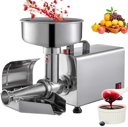 Cplsntaeam Electric Tomato Strainer 450W Commercial Tomato Milling Machine with 9 Extra Large Feed Chute, Stainless Steel Tomato Press and Strainer for Applesauce Puree Mashed Potatoes Jams