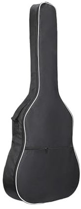QAUUCP Gitarrentasche E-Gitarrentasche Tragetasche 40/41 Zoll Dicke Polsterung mit Taschenrucksack Gitarrenkoffer for Akustikgitarren Gitarre Tasche(White Trim)