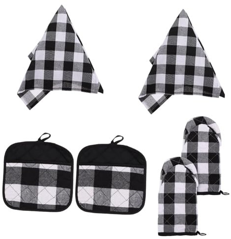 KICHOUSE Microwave Oven Mitt and Dish-washing Towel Baking Mitts Heat Insulation Pads for Kitchen Oven Glove Use
