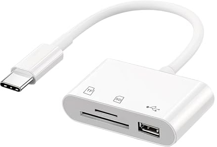 Lettore Schede SD USB C ad Alta Velocità, Lettore SD card e lettore micro SD Compatibile con Phone 16/15 Serie, PC, Galaxy S25/S24, con Porta USB-A Aggiuntiva e adattatore scheda SD