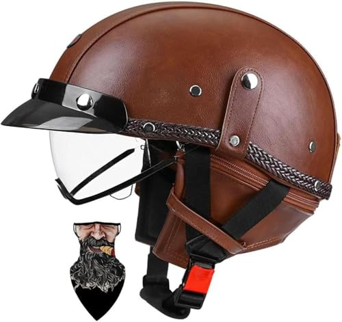 Casco Scodella Portatile Mezzi Caschi Jet Mezzo Caschi Da Motociclista Vintage Caschi Cromwell Caschi Casco A Scodella Scooter Motorino ECE/DOT Omologato Mezzo Elmetto Da Moto 5,L