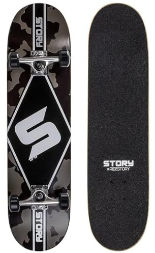 Story Original Skateboard | aus 7-lagigem Holz | Griffband mit hoher Traktion | 78 cm x 20 cm (Diamond Camo)