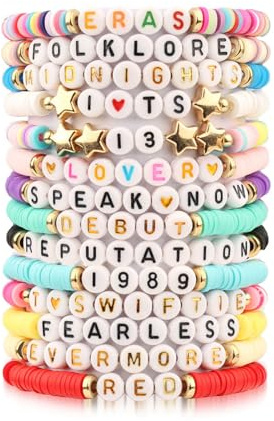 Friendship Bracelet, 14PCS TS Inspired Bracelets Set, Fashionable Taylor Merchandise Bracelets, TS Friendship Bracelet Set for Fans Music Lovers Girls Ladies Party Decorations for Concert Accessories