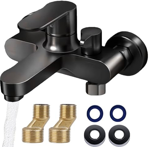 Aicharynic Rubinetto per vasca da bagno, miscelatore monocomando, cromato, a vista per doccia e vasca da bagno
