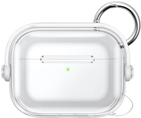 JETech Transparente Sicherheitsverschluss Hülle für AirPods Pro 3, Klar | Weiches Klares TPU, Stoßschutz, Kratzfest Design, Inklusive Schlüsselanhänger