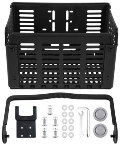 HOODANCOS Cesta Plegable para Bicicleta Gran Capacidad y Fácil Instalación | Pp Negro, Superficie Lisa, para Manillar y Bici, Adecuado para Libros y Mochilas Escolares