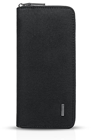 FANDARE Billetera de Hombre Monedero Carteras Impermeable Poliéster Negro